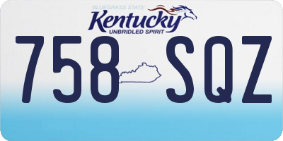 KY license plate 758SQZ
