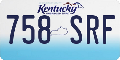 KY license plate 758SRF