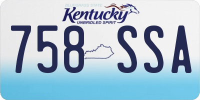 KY license plate 758SSA
