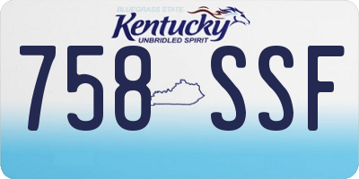 KY license plate 758SSF