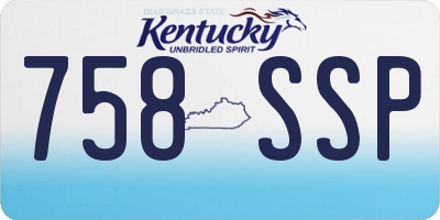 KY license plate 758SSP