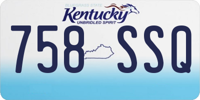 KY license plate 758SSQ