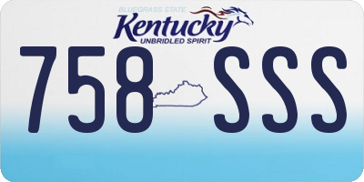 KY license plate 758SSS