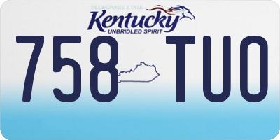 KY license plate 758TUO