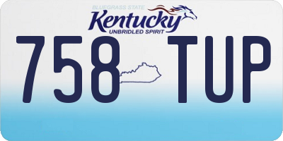 KY license plate 758TUP