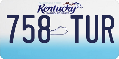 KY license plate 758TUR