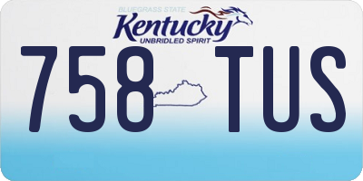 KY license plate 758TUS