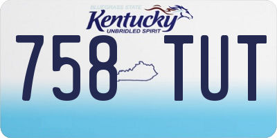 KY license plate 758TUT