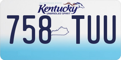 KY license plate 758TUU