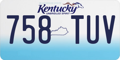 KY license plate 758TUV