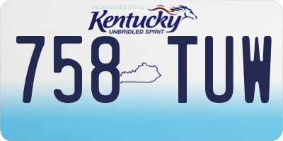 KY license plate 758TUW