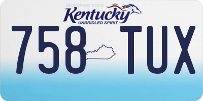 KY license plate 758TUX