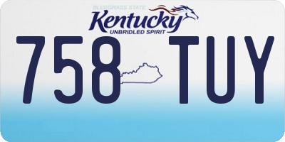 KY license plate 758TUY