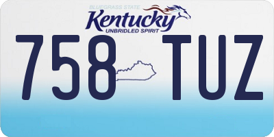 KY license plate 758TUZ
