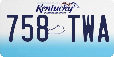 KY license plate 758TWA