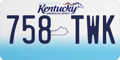 KY license plate 758TWK