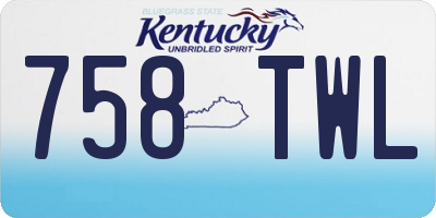 KY license plate 758TWL