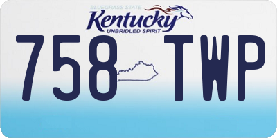 KY license plate 758TWP