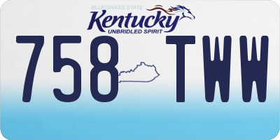 KY license plate 758TWW