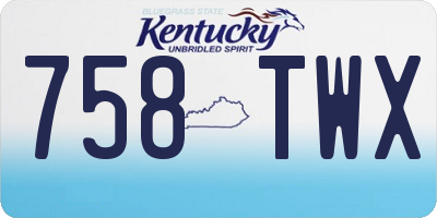 KY license plate 758TWX