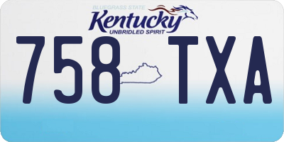 KY license plate 758TXA
