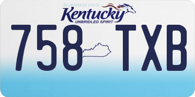 KY license plate 758TXB