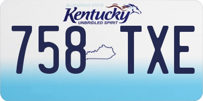 KY license plate 758TXE