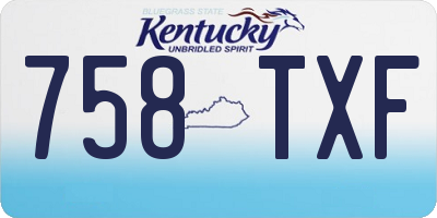 KY license plate 758TXF