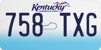 KY license plate 758TXG