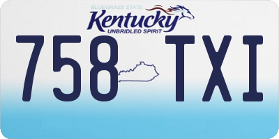 KY license plate 758TXI