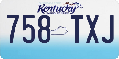 KY license plate 758TXJ