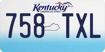 KY license plate 758TXL