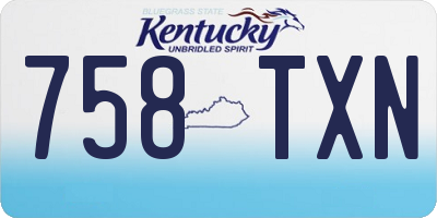 KY license plate 758TXN