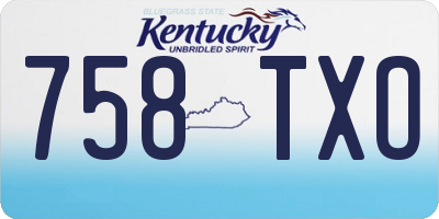 KY license plate 758TXO
