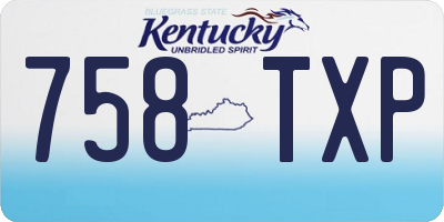 KY license plate 758TXP