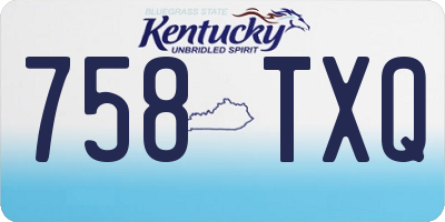 KY license plate 758TXQ