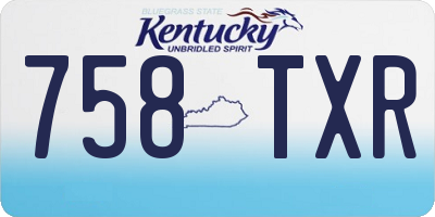 KY license plate 758TXR