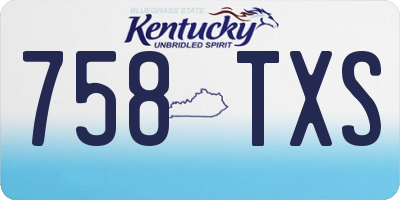 KY license plate 758TXS