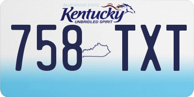 KY license plate 758TXT