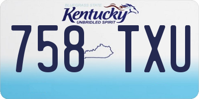 KY license plate 758TXU