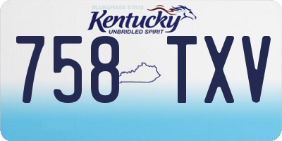 KY license plate 758TXV