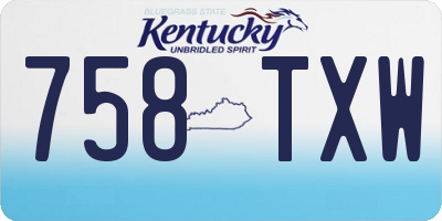 KY license plate 758TXW