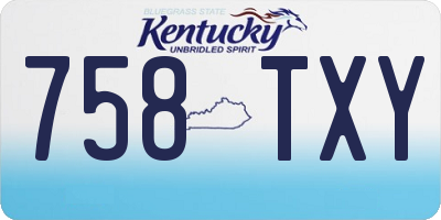 KY license plate 758TXY