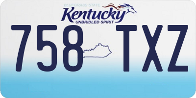 KY license plate 758TXZ