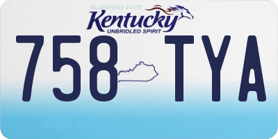 KY license plate 758TYA
