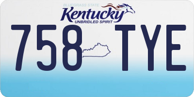 KY license plate 758TYE