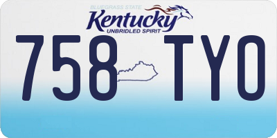 KY license plate 758TYO