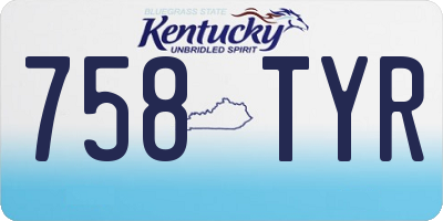 KY license plate 758TYR