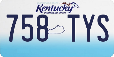 KY license plate 758TYS