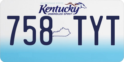 KY license plate 758TYT